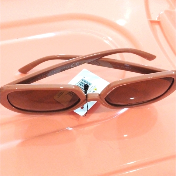 Sunglasses Light Brown Tan Oversized Round Square Rectangle Full Rim - Picture 9 of 15